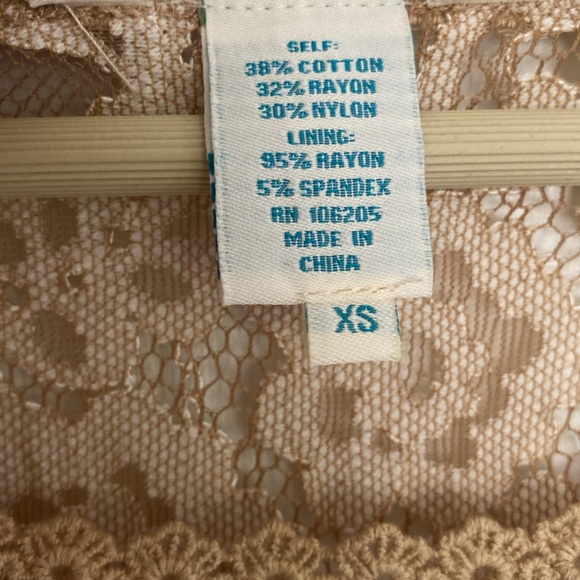 SUNDANCE Sweetheart Lace Nude Dress XS - Picture 4 of 4